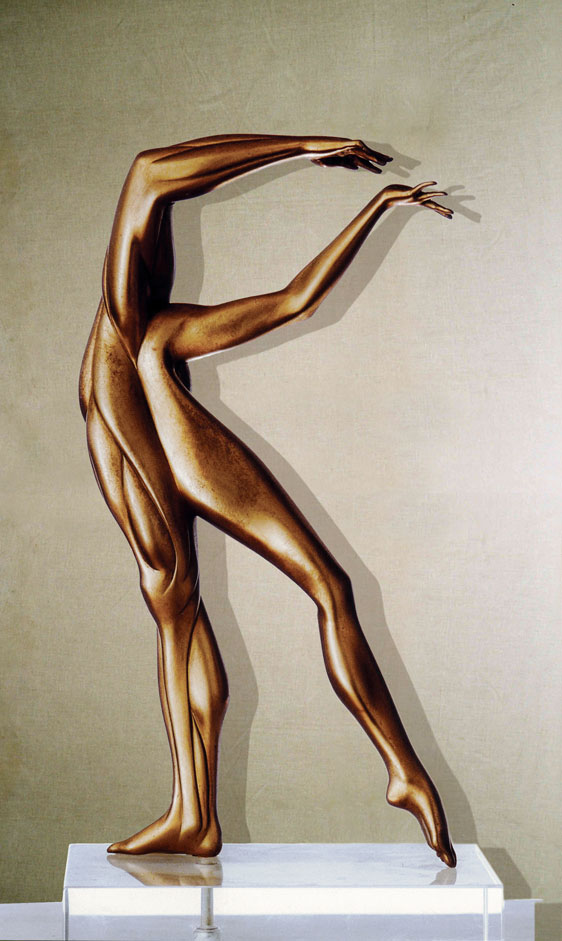 “Canto d’amore II”: h33cm, bronzo su base in plexiglass, 1978- Gilbert Kruft